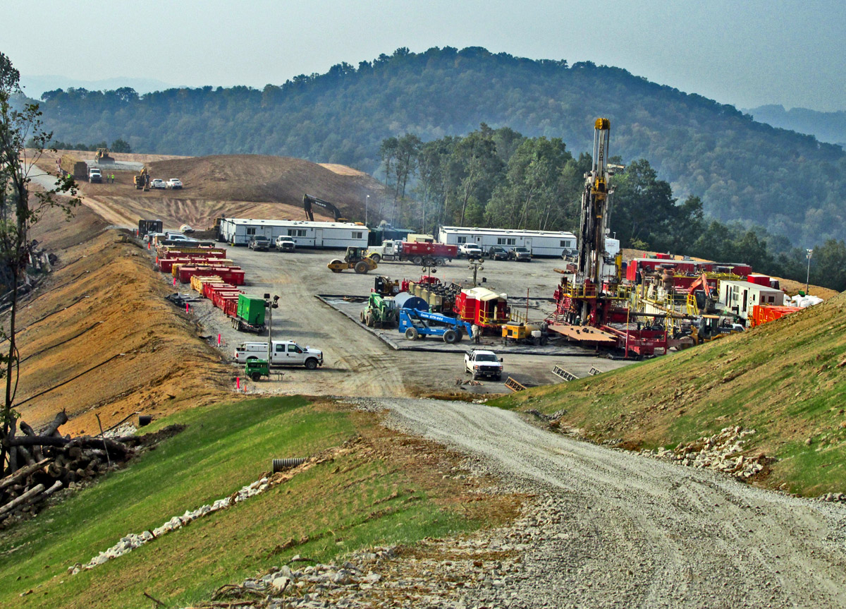 Well Pad with Pit Under Construction in Wetzel County, WV